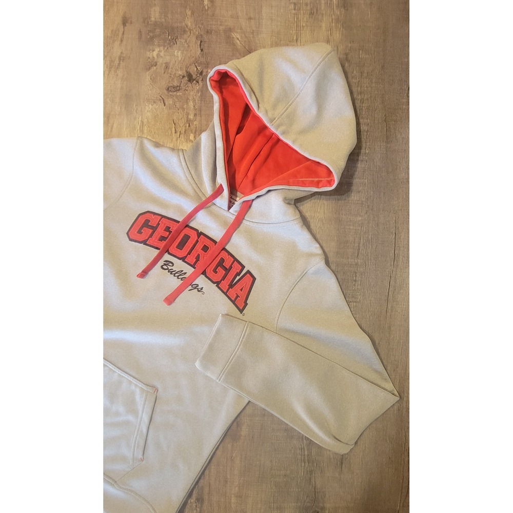 Champion Georgia Bulldogs Hoodie Grey NCAA Sweatshirt Mens Small S Performance